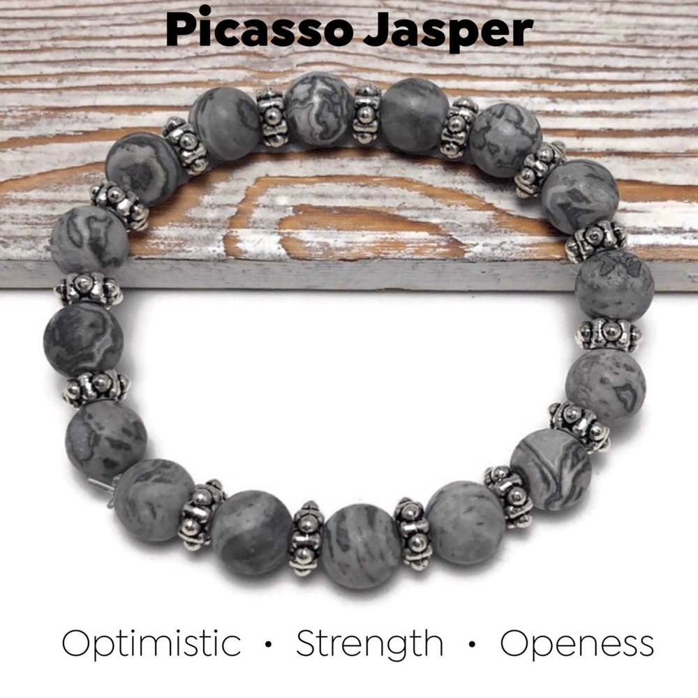 Genuine Picasso Jasper Stretch Bracelet